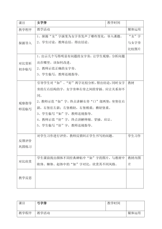 小学五年级上册《书法练习指导》教案