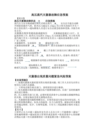 高压蒸汽灭菌器故障应急预案