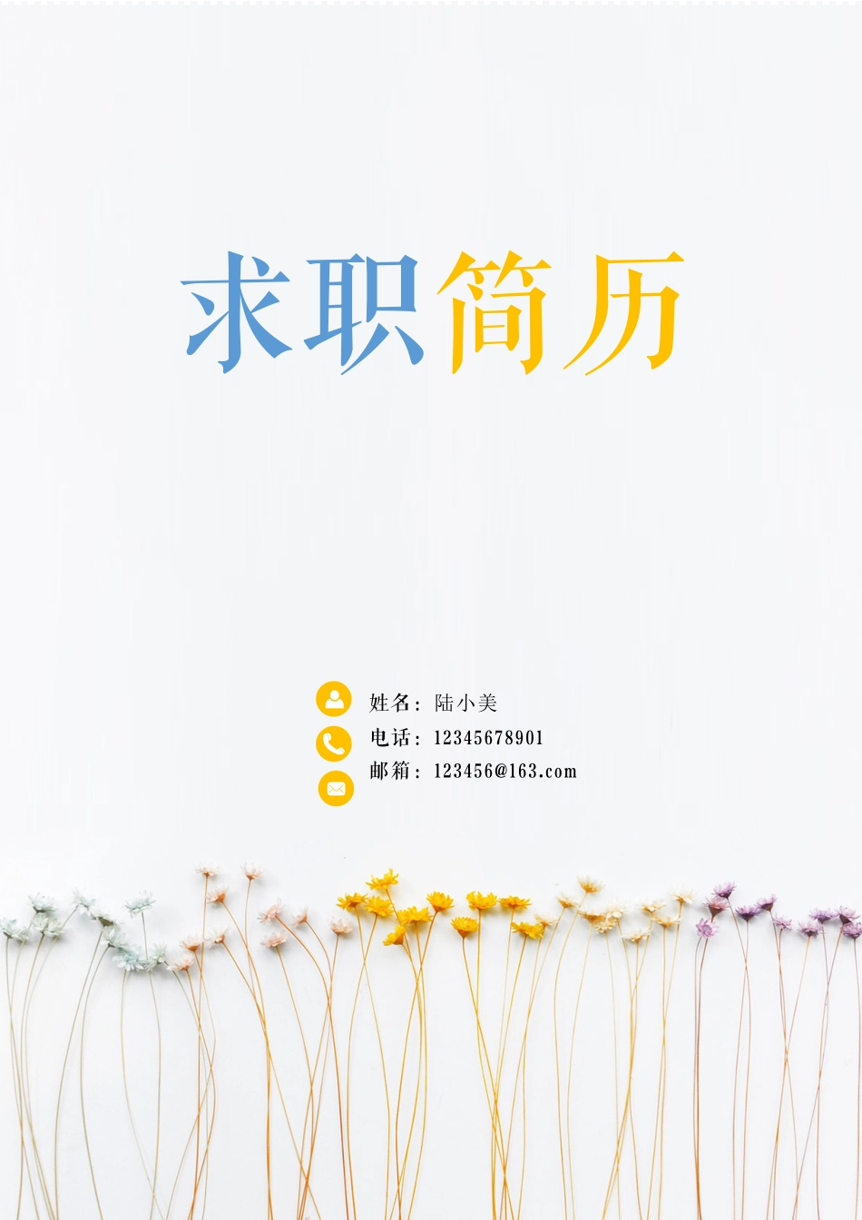 人事行政文员精美简历模板_第1页