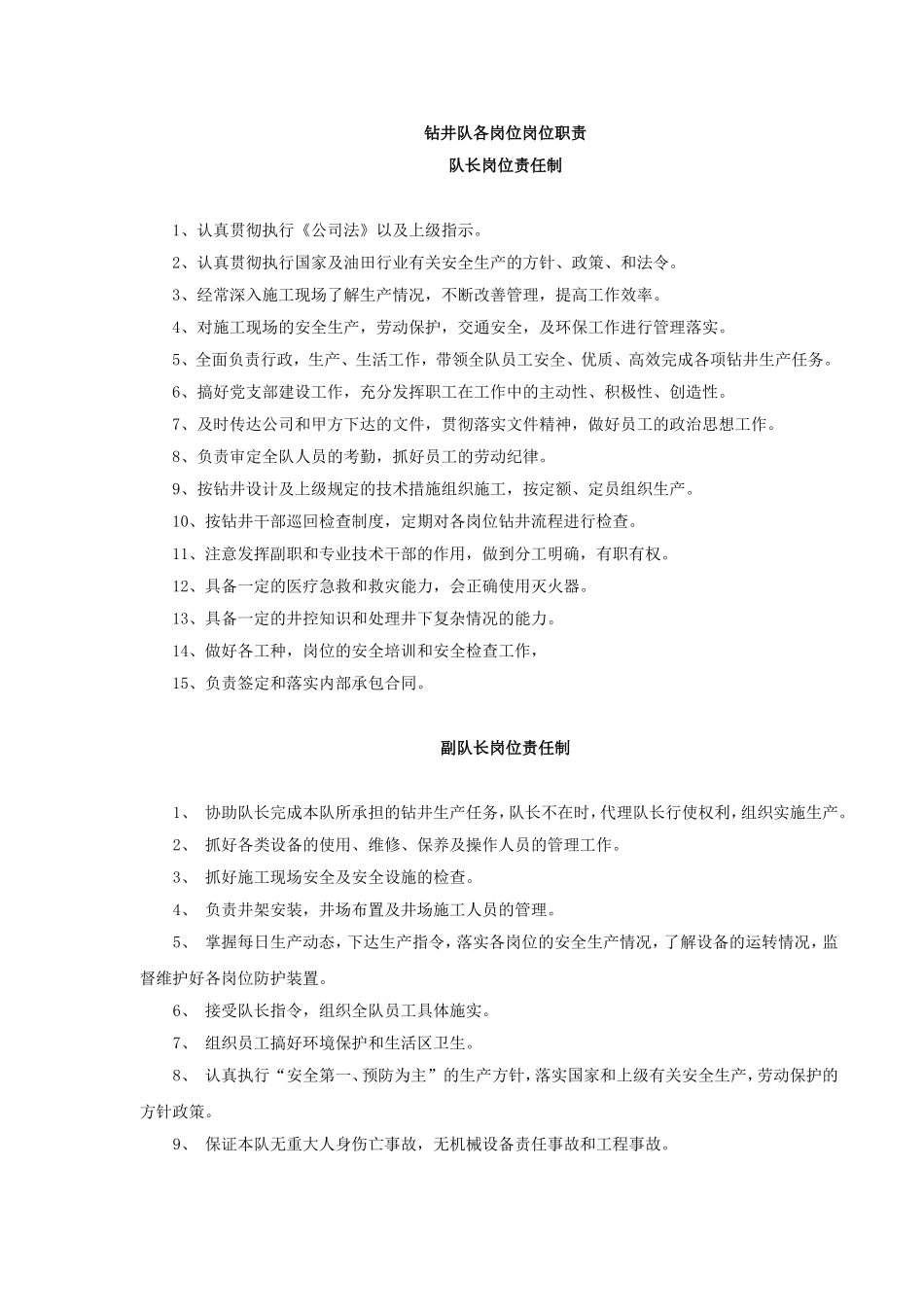 钻井队各岗位岗位职责_第1页
