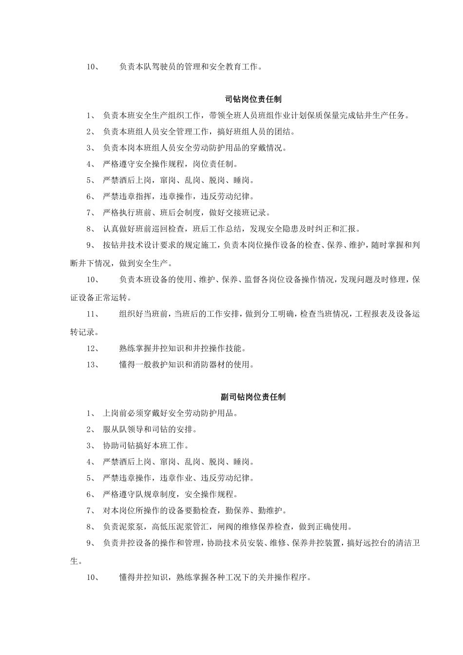 钻井队各岗位岗位职责_第3页