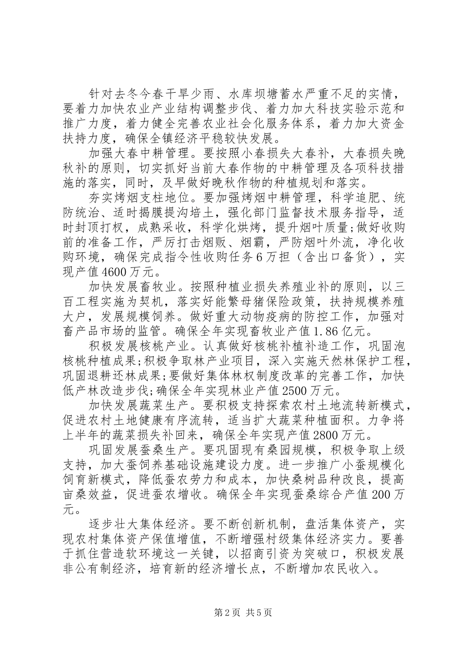 20XX年乡镇下半年工作计划 (3)_第2页