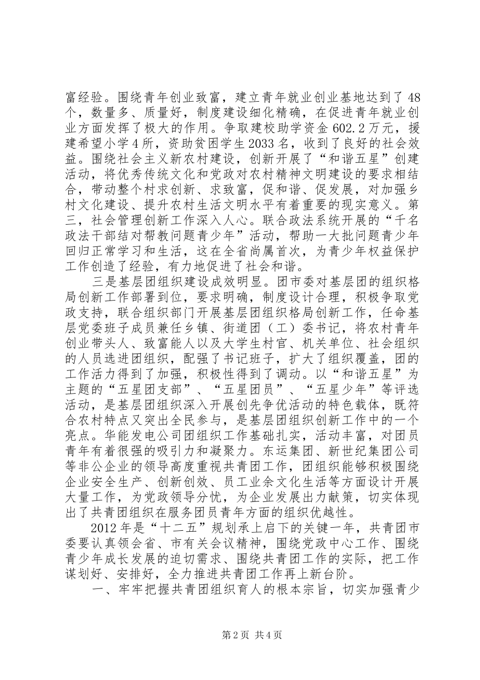 书记在共青团座谈会发言_第2页