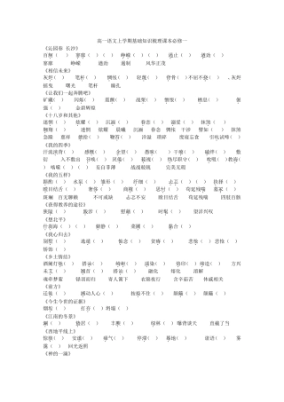 高一上学期必修一基础知识梳理