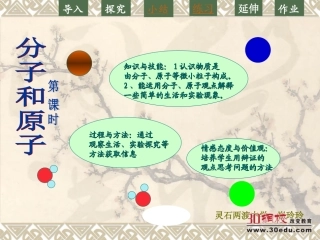 人教版九年级化学 第三单元课题1分子和原子
