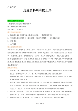 房建所有的工序(房建资料必备)