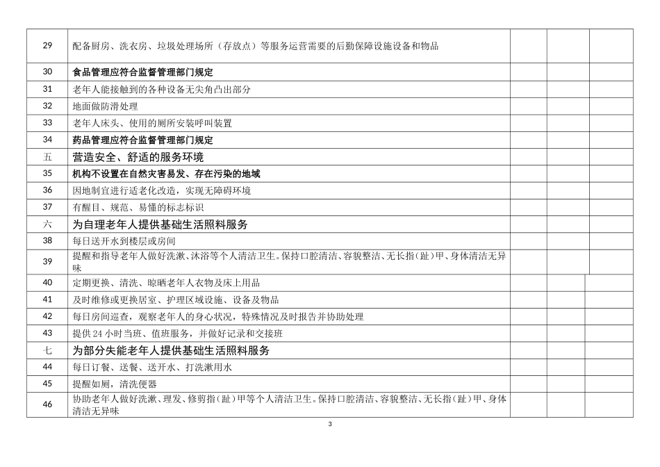 养老机构服务质量规范检查细则_第3页