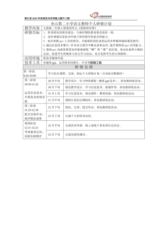 个人研修计划朱陶吉