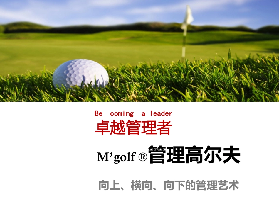 管理高尔夫A 向上、横向、向下的管理艺术_第1页