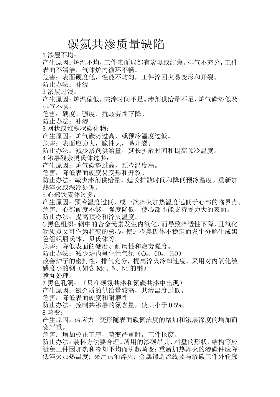 碳氮共渗缺陷 _第1页