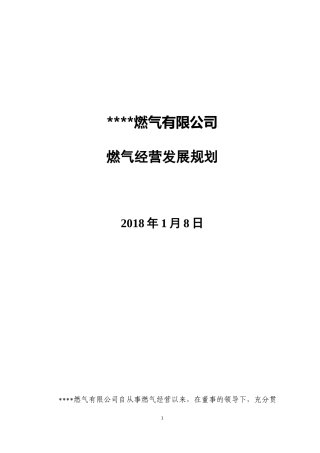 燃气企业经营发展规划