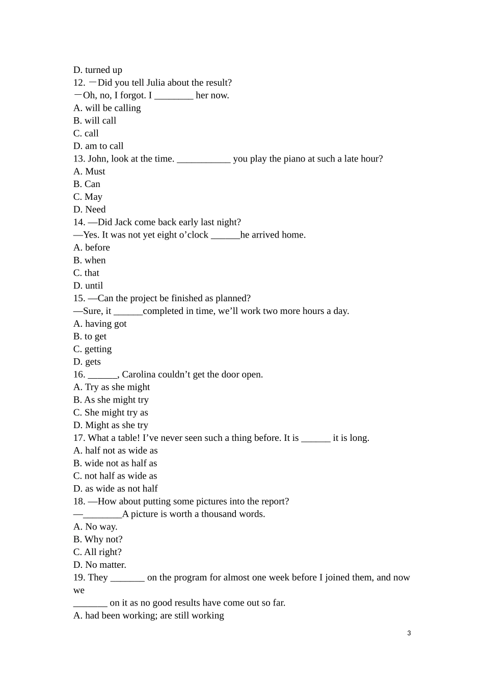 英语教师招聘真题,不看后悔版_第3页