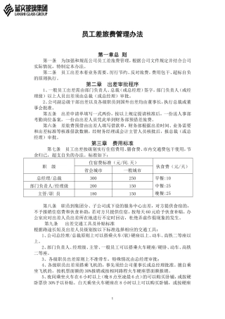 公司员工差旅费管理办法