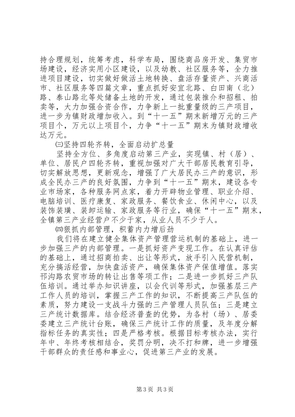乡镇第三产业“十一五”发展规划 _第3页