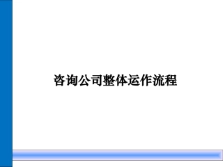 咨询公司整体运作流程