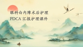眼科白内障术后护理PDCA汇报护理课件