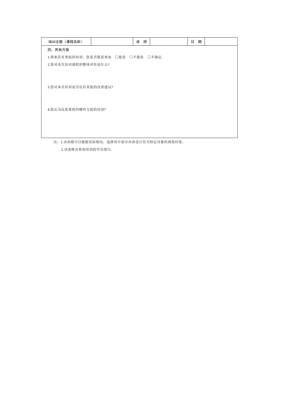 培训效果调查问卷_第2页