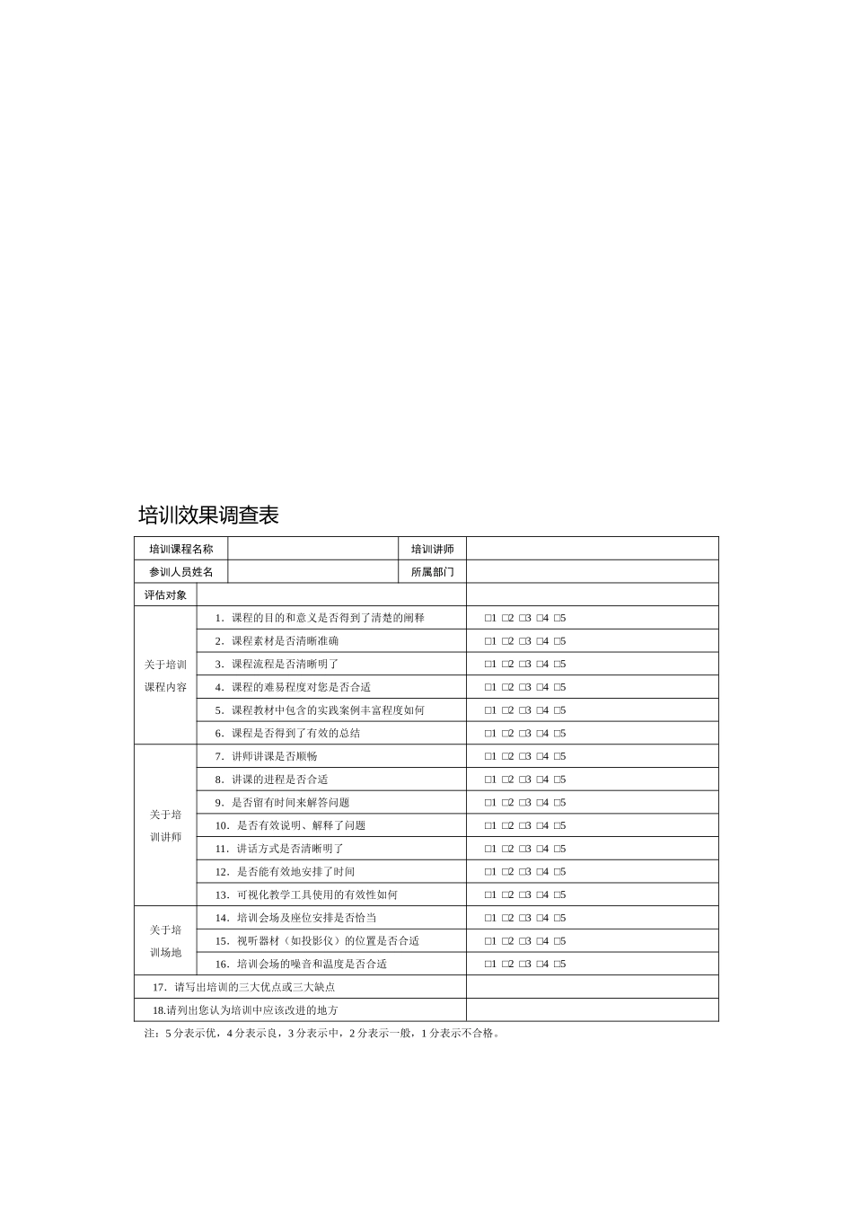 培训效果调查问卷_第3页
