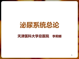 泌尿系统总论