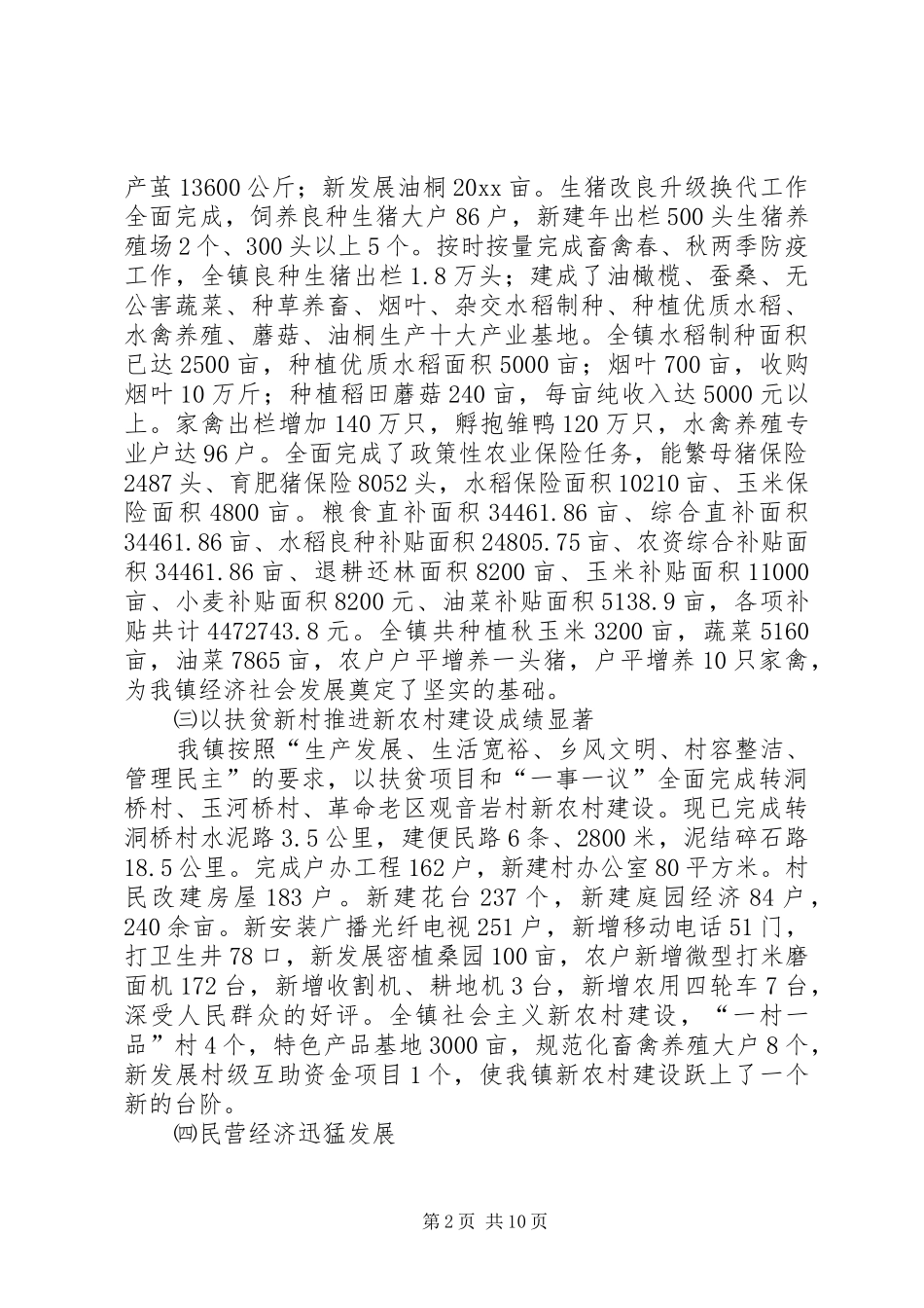 乡镇工作总结及工作计划 _第2页