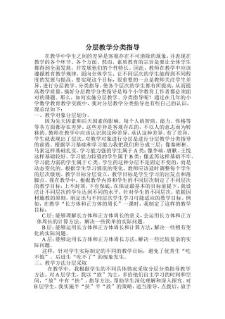 分层教学分类指导经验总结