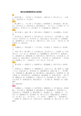 微信成语猜猜看游戏全部答案