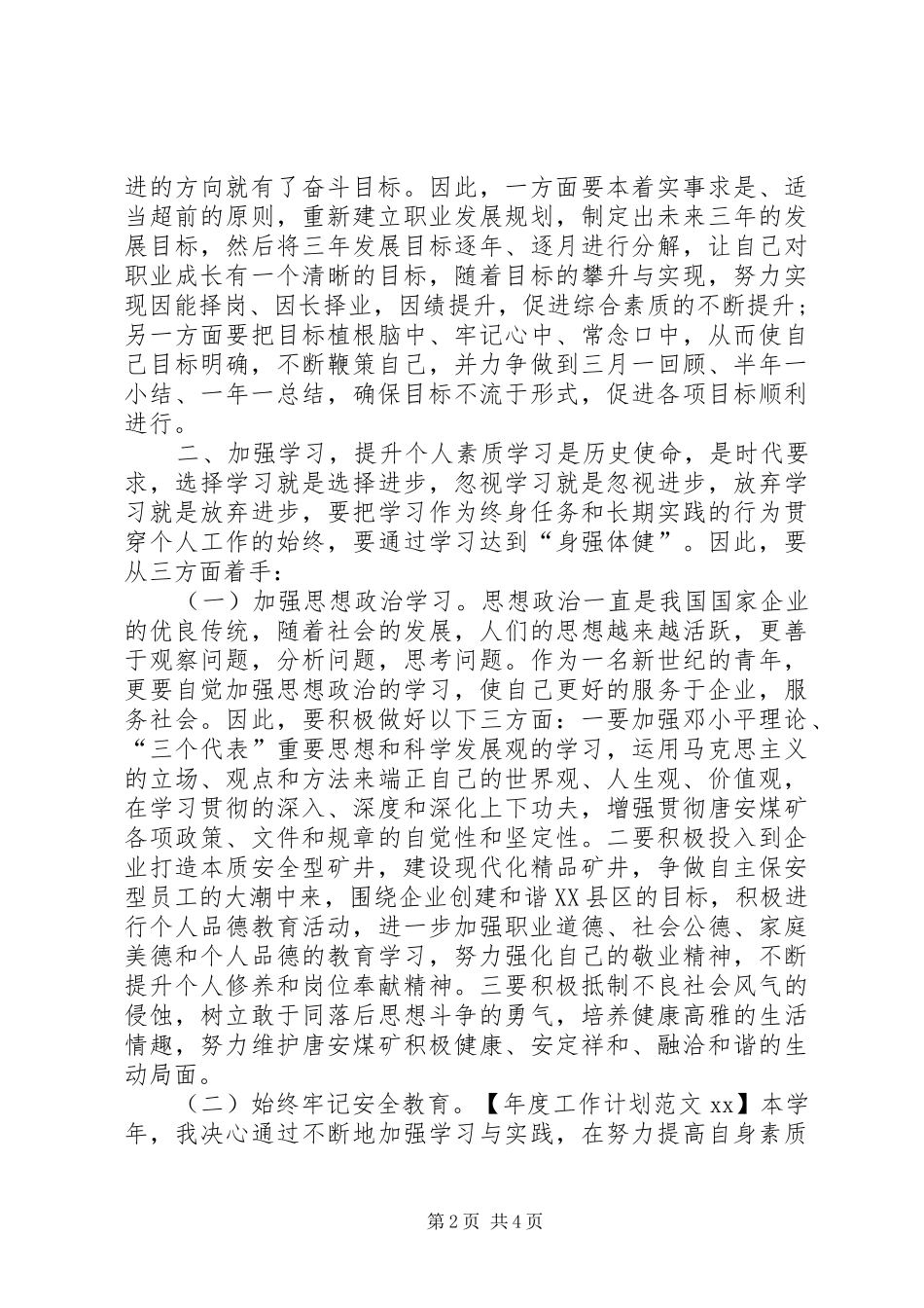 年度工作计划20XX年_第2页