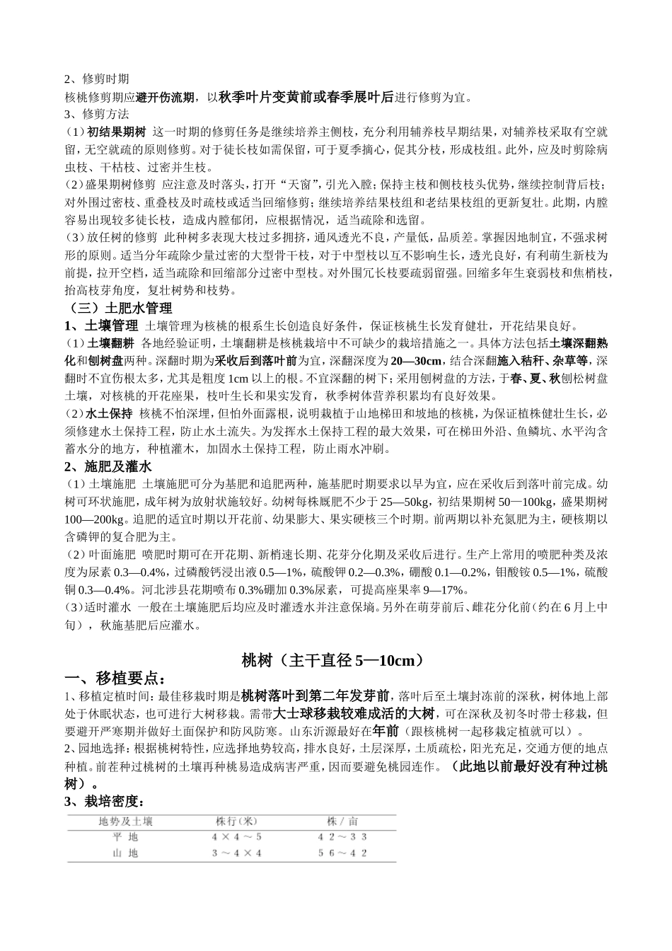核桃树、桃树移植以及栽培要点_第2页
