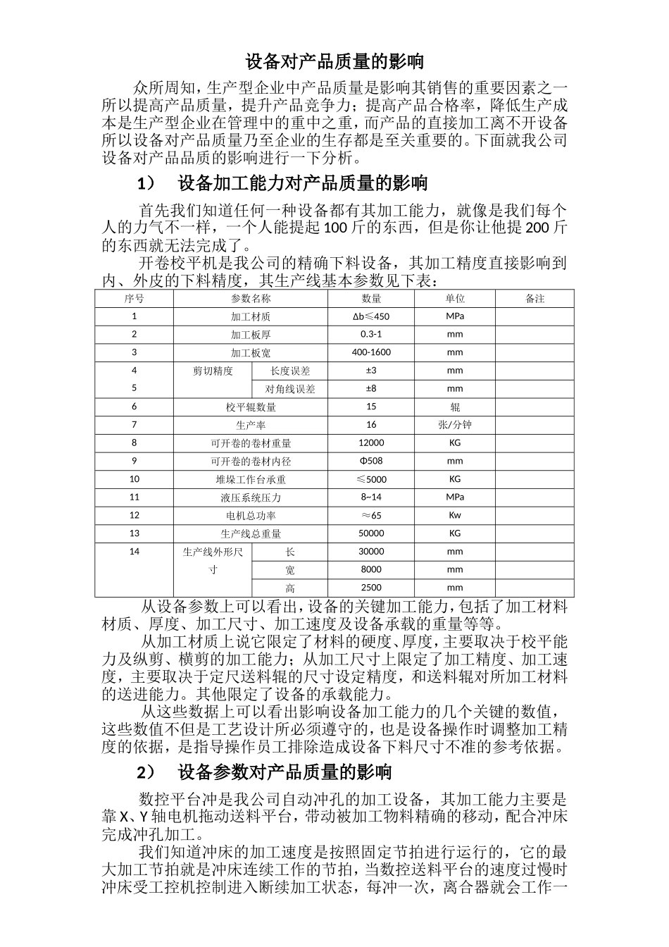 设备对产品质量的影响_第1页