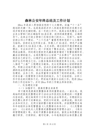 森林公安年终总结及工作计划_2