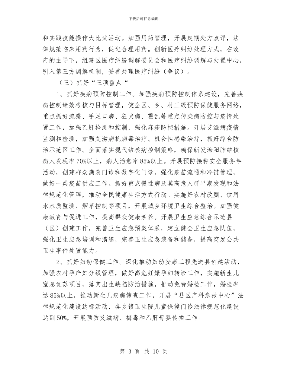 全区卫生指导安排意见与全区卫生监督工作打算汇编_第3页