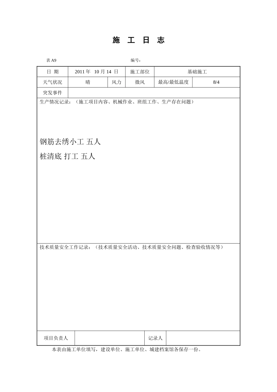 施工日记样本_第2页