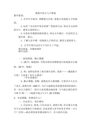 地震中的父与子教案()