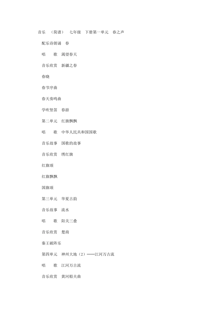 人教版初中音乐总目录_第1页