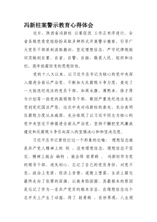 冯新柱案警示教育心得体会3