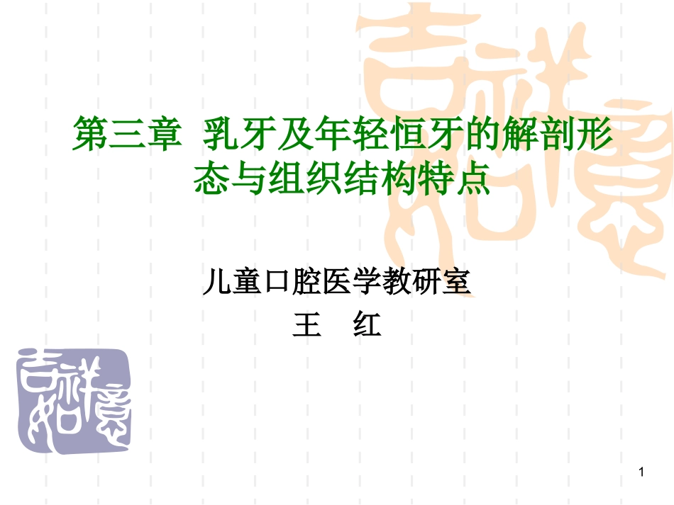 乳牙及年轻恒牙解剖结构与组织结构特点第4版2013年_第1页