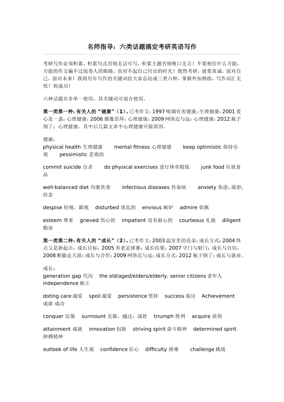 考研作文话题_第1页