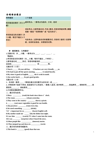 英语语法填空训练题及答案