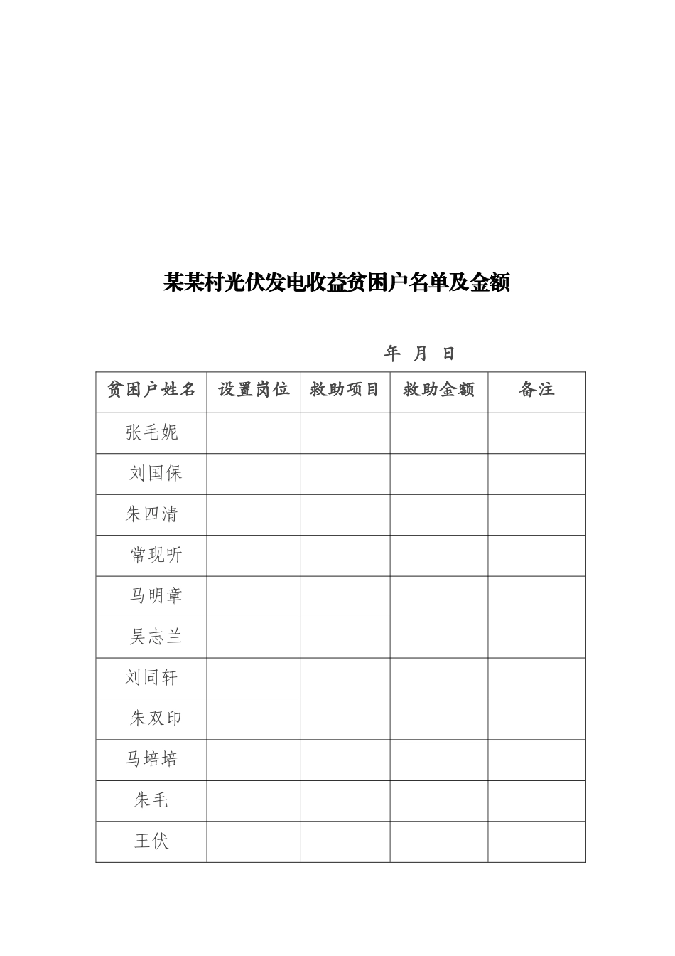某某村光伏扶贫效益分配方案_第3页