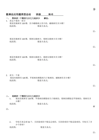 分数乘法应用题类型总结