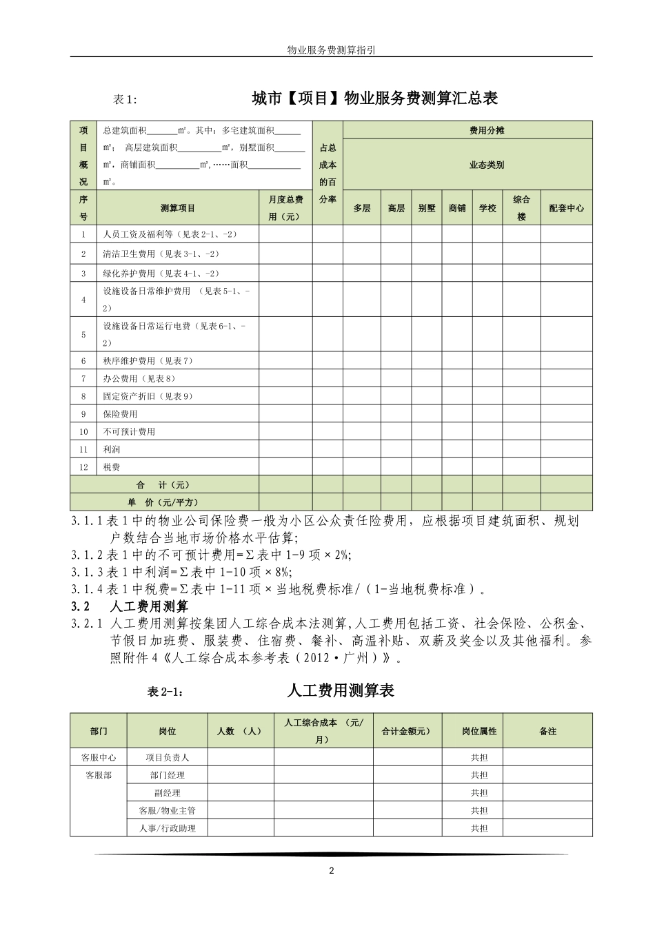 物业费管理费测算指引书_第2页