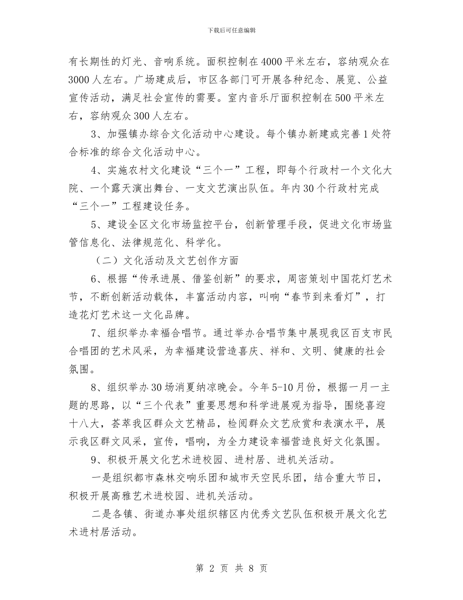 全区文化出版工作要点与全区文化工作大会领导讲话稿汇编_第2页