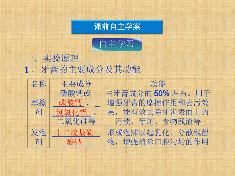 高中化学牙膏和火柴头中某些成分的检验同步课件苏教版选修_第3页