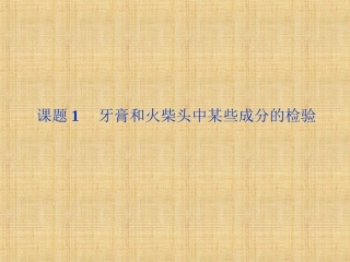 高中化学牙膏和火柴头中某些成分的检验同步课件苏教版选修