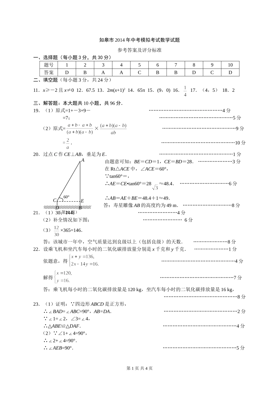 2014如皋答案_第1页