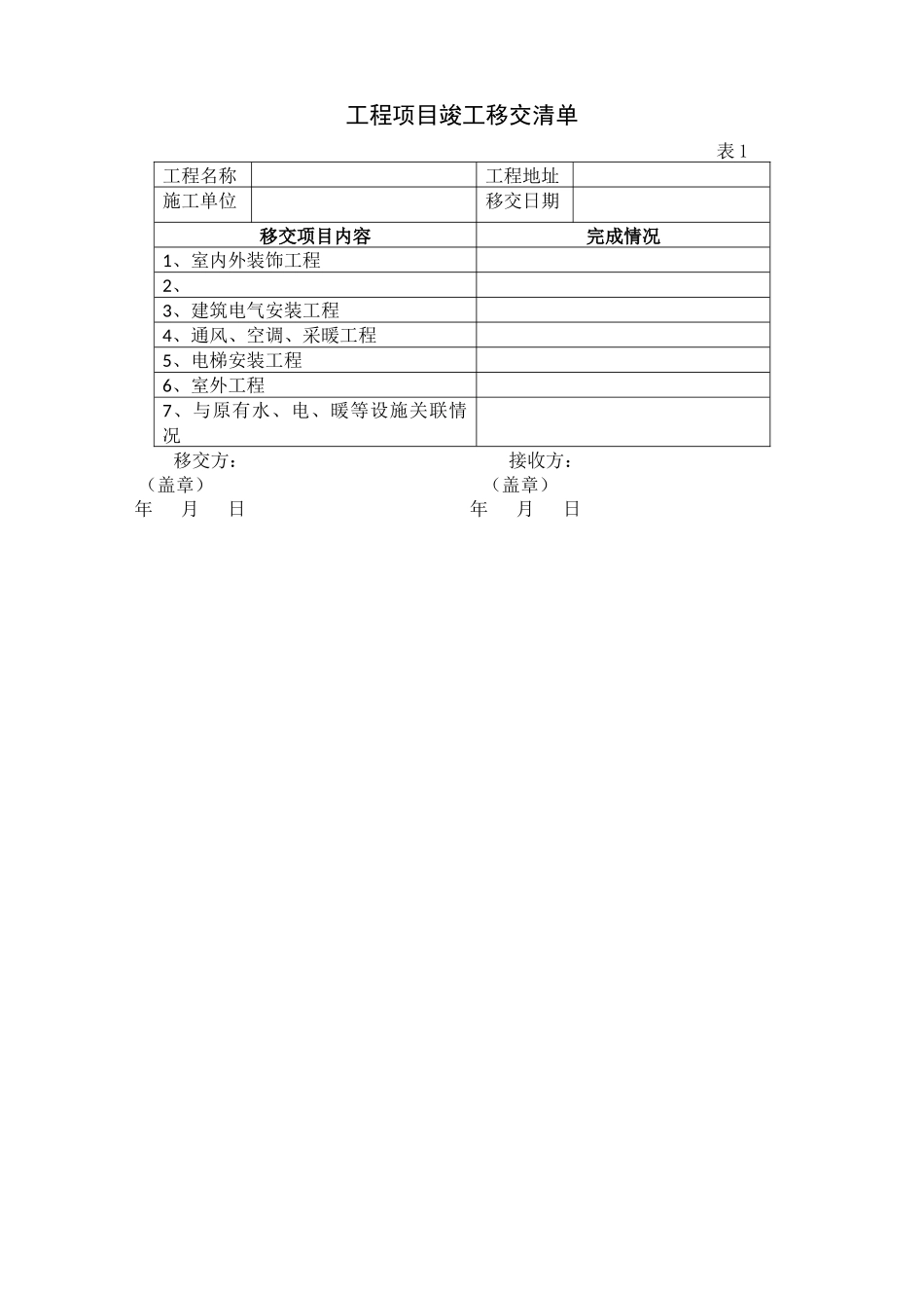 工程竣工移交范本_第2页