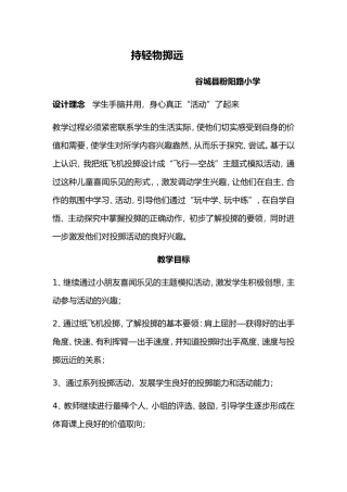 “小小飞行员”案例分析教材说明打印