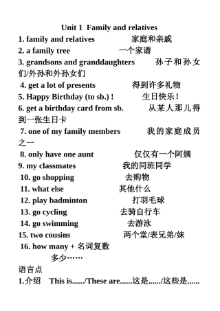 沪教版六年级英语上册-全套复习资料