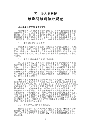 镇痛治疗规范