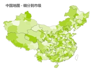 中国地级市及各省份_可编辑标色地图